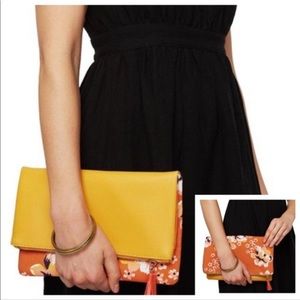 Rachel Pally Orange Blossom Reversible Vegan Zippered Clutch
